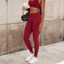 Load image into Gallery viewer, Leggings Women Seamless Leggings Gym Energy Low Ribbed Waistband Yoga Pants Back Scrunch Booty Tights Pants
