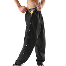 Load image into Gallery viewer, Men Jogger Pants Contrast Color Sides Buttons Stretch Workout Long Trousers Casual Sports Sweatpants Streetwear

