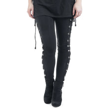 Load image into Gallery viewer, Gothic Leggings Black Vintage Women Punk Lace Up Bottoms Steampunk Pants Leggins Mujer Women Long Pencil Pants Trousers
