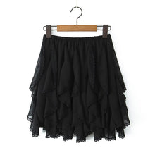 Load image into Gallery viewer, Summer Clothes Pleated Skirts Women Mini Skirts Luxury Designer Ruffle Skirts Elegant Japanese Y2k Black Lace Skirts Lace Trim
