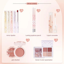 Load image into Gallery viewer, 8-Piece Beauty Set with Lipstick, Concealer, Eyeshadow, Eyebrow, and Blush Makeup
