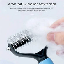 Load image into Gallery viewer, Pet Deshedding Brush Double Sided Pet Grooming Tool for Shedding and Dematting - Stainless Steel Dog Comb with Effective Results
