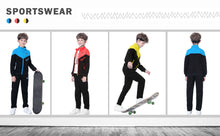 Load image into Gallery viewer, Kids Tracksuits,Teen Boys School Sweatsuits,Fashion Cotton Hooded Tops + Pants Set,Soft Children's Long Sleeve Sportswear
