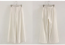 Load image into Gallery viewer, Summer White Pants For Women Cotton Formal High Waist Wide Leg Trousers Ladies Elegant Summer Women's Pants Straight Leg Office
