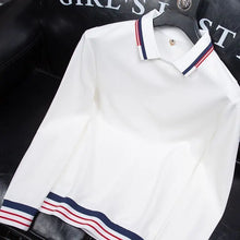 Load image into Gallery viewer, Waffle Stripe Long Sleeve Polo
