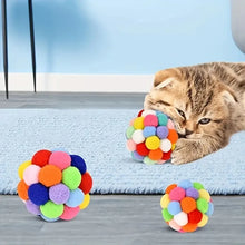 Load image into Gallery viewer, Colorful Woolen Bell Ball Toy
