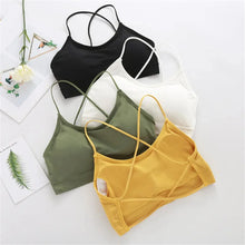 Load image into Gallery viewer, 3PCS/Set Sports Bra Women's Cross Shoulder Strap Sports Bra Yoga Navel Top Gym Fitness Tube Top Breathable Beauty Sexy Bra Back
