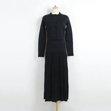 Load image into Gallery viewer, Elegant Knitted Pleated Maxi Dress

