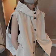 Load image into Gallery viewer, Women Hooded Vests Coats Single Breasted Loose Casual Tops Spring Autumn Korean Simple All-match Breathable Waistcoat
