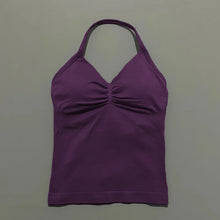 Load image into Gallery viewer, Women's Sexy Sports Bra - Open Back Design, Breathable Stretchy Fabric for Yoga - Elegant Solid Color All-Season Activewear
