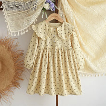 Load image into Gallery viewer, Sweet Beige Floral Autumn Girls Dress
