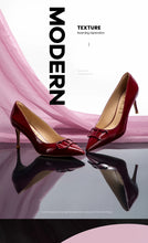 Load image into Gallery viewer, Black Patent T Strap Heels
