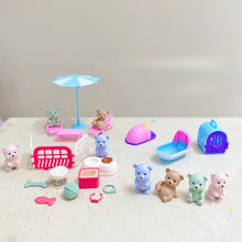Load image into Gallery viewer, Children's Play House Toys with Teddy Bears Pet Bathrooms Scene Little Girls Family Pet Toys Gift for Kids
