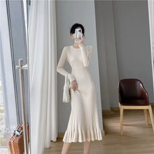 Load image into Gallery viewer, Elegant Knit Flounce Midi Dress
