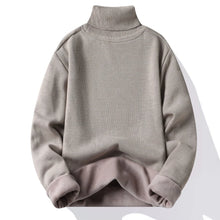 Load image into Gallery viewer, Men’s Thermal Fleece High-Neck Knitted Sweater

