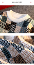 Load image into Gallery viewer, New Fashion Men Plaid Pullover Winter Sweaters Outwear Loose Casual Knitted Sweaters Male O-neck Pullovers Sweatercoats Size 4XL
