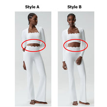 Load image into Gallery viewer, Women Two Pieces Fitness Yoga Set Solid Color Long Sleeve Gym Sportswear Breathable Quick Dry Workout Clothes Female Suit
