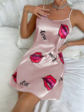 Load image into Gallery viewer, Women's Sleepdress Satin Floral Print Nightdress Comfortable Spaghetti Strap Sleepwear Dress Luxurious Satin Slip Nightdress
