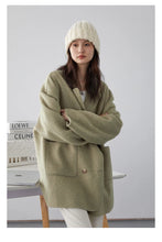 Load image into Gallery viewer, CHIC VEN Women's Woolen Coats Loose Casual Double Breasted Retro Double-sided Jacket Office Lady Outerwear Autumn Winter 2026
