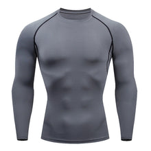 Load image into Gallery viewer, Men Bodybuilding Sports T-Shirt Quick Dry Running Shirt Long Sleeve Compression Top Gym T Shirt Men Fitness Tight Rashgad

