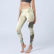 Load image into Gallery viewer, High Waist Yoga Leggings Japanese Style Cherry Blossom Botanical Print Soft Tights Women Fitness Gym Yoga Running Sports Wear
