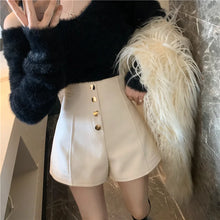 Load image into Gallery viewer, Black Shorts Women Spring Summer New Wide Leg Pants High Waist Single BreastedAApricot casual hot pants
