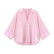 Load image into Gallery viewer, Striped Oversize Summer Shirt Women
