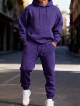 Load image into Gallery viewer, Man Hoodie Set Winter Solid Color Two Pices Sets Long-Length Street Clothes Casual Sports Sweatpant Hoody Unisex Fashion Suit
