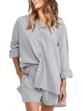 Load image into Gallery viewer, Striped Shirt &amp; Shorts Set
