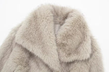 Load image into Gallery viewer, HH 2024 Women 's Vintage Soild Faux Fur Coat Turn-down Collar Long Sleeve Warm Plush Wool Coats Lady Winter Autumn Outwear
