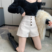 Load image into Gallery viewer, Black Shorts Women Spring Summer New Wide Leg Pants High Waist Single BreastedAApricot casual hot pants
