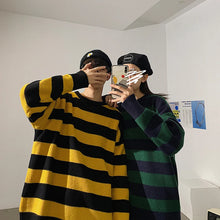 Load image into Gallery viewer, Striped Knitted Sweater Men Women Vintage Tate Langdon Loose Sweaters Harajuku Green Warm Autumn Jumper Pullover Unisex Casual
