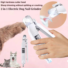 Load image into Gallery viewer, 2 in 1 Electric Pet Nail Trimmer with LED Lights Pet Nail Grinder Dog Nail Trimmer and Grinder for Small Medium Large Dogs/Cats
