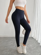 Load image into Gallery viewer, Women's leggings, high-waisted, solid color, tummy control, slimming, black, see-through, running, sports, yoga pants.
