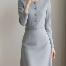 Load image into Gallery viewer, Elegant O-Neck A-Line Midi Dress
