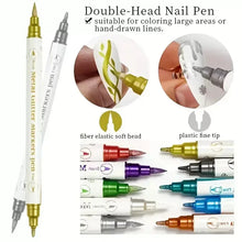 Load image into Gallery viewer, Nail Art Markers Customised Specialised Needle Tube Nail Art Pens Hand-Drawn Outline Pen Acrylic Paint Pen Set Acrylic Paintbrus
