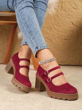Load image into Gallery viewer, Women Square Heel Mary Jane Pumps
