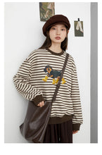 Load image into Gallery viewer, Striped Dog Print Loose Tee
