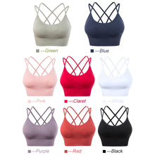 Load image into Gallery viewer, 1Pcs Women Sports Bras Seamless Criss Cross Back Sexy Padded Fitness Yoga Vest Gym Running Crop Top Breathable Beauty Bras
