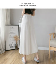 Load image into Gallery viewer, Women Pants Culottes Elastic Wide Leg Irregular Hem Double Layers Korean Trousers Summer Casual Loose Pleated Pants
