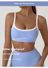 Load image into Gallery viewer, Yoga Sports Bra Color Clashing Shock Absorbing Brassiere Women Full Cup Breathable Gym Tube top Bra Yoga Workout Underwear
