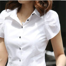 Load image into Gallery viewer, Women's Shirt 2026 Summer Women Top Female Black White Shirts Office Ladies Blouse OL Clothes Woman Short Sleeve Workwear
