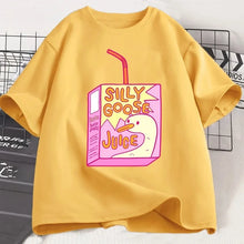 Load image into Gallery viewer, Silly Goose Juice Classic T-Shirt  Women T Shirts Clothes Short Sleeve Crew Neck Tee Shirt Summer Top Graphic T Shirts Vintage
