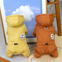 Load image into Gallery viewer, Pet clothes pet dog dog fotton-padded coat autumn and winter new pet clothing 24 college four-legged cotton-padded coat
