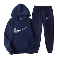 Load image into Gallery viewer, Men Tracksuit 2 Pieces Sets Hooded Sweatshirt +Drawstring Pants Male Hoodies Running Sportswear Men Women Autumn Sportwear
