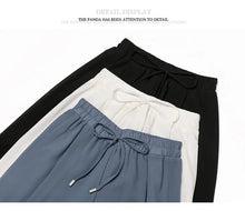Load image into Gallery viewer, Women Pants Culottes Elastic Wide Leg Irregular Hem Double Layers Korean Trousers Summer Casual Loose Pleated Pants
