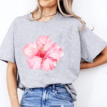 Load image into Gallery viewer, Pink Hibiscus Casual Y2K Tee
