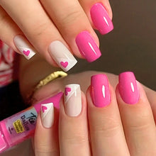 Load image into Gallery viewer, 24PCS Short False Nails With Rose Leaf Design Pressed On The Nails, Glossy Glue, Black Full Coverage Acrylic False Nails
