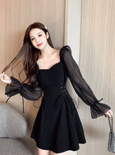 Load image into Gallery viewer, Coquette Lace-Up Mini A-Line Dress
