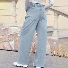 Load image into Gallery viewer, High Waist Draped Straight Jeans
